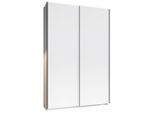 Boxxx Schwebetürenschrank, Weiß, Holzwerkstoff, 6 Fächer, 125x196x38 cm, Blauer Engel, BQ - Bündnis für Qualität, Made in Germany, Schlafzimmer, Kleiderschränke, Kleiderschränke 2-türig