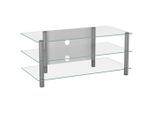 Mid.you Phonotisch, Klar, Silber, Metall, Glas, rechteckig, 110x45x42 cm, Kabelkanal, Kinderzimmer & Jugendzimmer, Jugendmöbel, Phonomöbel