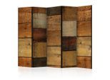 artgeist Paravent, Braun, Cognac, Holz, Textil, Kiefer, massiv, Holzoptik, 225x172x3 cm, Motiv auf Vorderseite, Wohnzimmer, Raumteiler & Paravents, Paravents