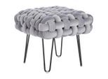 Xora Hocker Amy, Grau, Schwarz, Metall, Textil, quadratisch, 44x41x44 cm, Wohnzimmer, Hocker, Sitzhocker