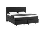 Schlaraffia Boxspringbett, Anthrazit, Kunststoff, H2 + H3, 7-Zonen, Höhe ca. 19 cm, 180x200 cm, Kissen, Topper durchgehend, Härtegradauswahl, gepolstertes Kopfteil, Partnermatratze mit durchgehendem Bezug, Schlafzimmer, Betten, Doppelbetten