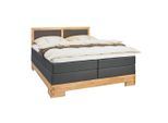 Linea Natura Boxspringbett, Braun, Eiche, Holz, Wildeiche, massiv, H2 + H3, Höhe ca. 20 cm, 180x200 cm, in verschiedenen Größen erhältlich, Schlafzimmer, Betten, Boxspringbetten