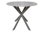 Mid.you Esstisch, Grau, Metall, Holzwerkstoff, rund, Flachrohr, 80x75x80 cm, Bsci, Esszimmer, Tische, Esstische, Esstische rund