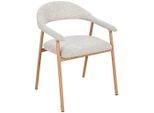 Livetastic Armlehnstuhl, Beige, Holz, Metall, Textil, Pappel, Sperrholz, Rundrohr, 59x75x62 cm, Esszimmer, Stühle, Esszimmerstühle, Armlehnenstühle