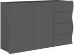 Sideboard HOME AFFAIRE "Onda", grau (anthrazit), B:130cm H:81cm T:40cm, Holzwerkstoff, Sideboards, Sideboard