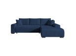 Ecksofa, Blau, Textil, 3-Sitzer, L-Form, 270x185 cm, Wohnzimmer, Sofas & Couches, Wohnlandschaften, Ecksofas