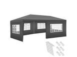 tectake Pavillon, Grau, Kunststoff, Rechteckig, 300x250x600 cm, Sonnenschutz & Sichtschutz, Pavillons & Pergolas