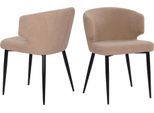 Armlehnstuhl SIT "Detroit 2er-Set mit Teddyfell & schwarzen Metallbeinen", grau (taupe, schwarz, schwarz, taupe), B:63cm H:81cm T:62cm, Metall, Polyester, Stühle, Armlehnstuhl, Öko-Tex Teddyfell-Bezug & komfortable Armlehnen
