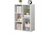 Bücherregal,, Weiß, Holzwerkstoff, 50x80x24 cm, Wohnzimmer, Regale, Bücherregale