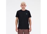 Laufshirt NEW BALANCE "Sport Essentials T-Shirt Mens TOP-36319", Herren, Gr. XL, schwarz, Web, Obermaterial: 100% Polyester, gestreift, unifarben, regular fit normal, Rundhals, eng normaler Saum, Shirts Laufshirt, mit Kurzarm-Design, atmungsaktiv, schnell trocknend, Regular Fit, Topseller