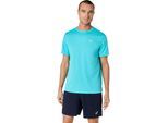 Laufshirt ASICS "ASICS CORE SS TOP", Herren, Gr. L, energy aqua, Obermaterial: 100% Polyester, normal, Rundhals, Shirts Laufshirt, Schnelltrocknend, Reflektierend, Leicht