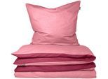 Wendebettwäsche SCHIESSER "Doubleface aus weicher Baumwolle mit edlem Melangeeffekt", rosa (altrosa), B/L: 155cm x 220cm, 1 Stk., 1 Stk., Feinbiber, B/L: 80cm x 80cm, 2 Stk., Feinbiber, Obermaterial: 100% Baumwolle, Bettwäsche, Wendebettwäsche, ab Größe 135x200 cm erhältlich, OEKO-TEX MADE IN GREEN