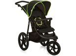 Dreirad-Kinderwagen HAUCK "Runner black/neon yellow", Baby, gelb (schwarz, neon gelb), Polyester, Kinderwagen Dreirad-Kinderwagen, mit schwenk- und feststellbarem Vorderrad