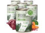 REAVET Hundenassfutter - Hirsch mit Süßkartoffel an Brokkoli & Preiselbeeren 6x400 g