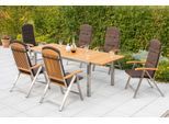 Garten-Essgruppe MERXX "Keros", braun (hellbraun), Obermaterial: 100% Polyester. Füllung: 100% Polyurethan, Sitzmöbel-Sets, Garten-Essgruppe
