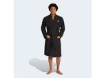 Bademantel ADIDAS PERFORMANCE "BATHROBE" Gr. S, schwarz, S, Obermaterial: 100% Baumwolle, Hausmäntel, Bademantel