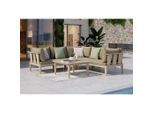 Ambia Garden Loungegarnitur, Akazie, Holz, Kunststoff, Akazie, massiv, Füllung: Polyester,Komfortschaum, 223x223 cm, Loungemöbel, Gartenlounge-Sets