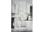Ölgemälde BÖNNINGHOFF "handarbeit gerahmt ABSTRAKT 78x118 cm – Wandbild Deko grau", farbe rahmen: silber, farbe bild(er): grau, silber, schwarz, weiß, B:120cm H:80cm T:3,5cm, Acryl, Canvas, Massivholz, Bilder, Ölgemälde, handgefertigt, jedes Bild ein Unikat, Schattenfugenrahmen