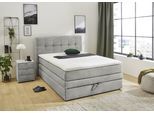 Boxspringbett JOCKENHÖFER GRUPPE "AMY mit Bettkasten, inkl. Bonnell- oder Taschenfederkernmatratze H2-H4", grau (hellgrau 426, 29), B:154cm L:217cm, Bezug Bett: Cordstoff (100% Polyester);Topper und Matratzenspiegel: 100% Polyester, Komplettbetten, Boxspringbett, mit 6 cm Kaltschaum-Topper, Cord-Bezug, 120x200 und 140x200 cm