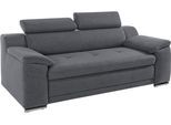 3-Sitzer SIT & MORE "Andiamo, B: 200 cm, Kopfteilverstellung, Wellenunterfederung", grau (dunkelgrau), B:200cm H:93cm T:95cm, Struktur ( 100% Polyester);Kunstleder SOFTLUX;Luxus-Microfaser ALTARA NUBUCK (100% Polyester), Sofas, 3-Sitzer, Komfortable Sitzhöhe 43 cm, frei im Raum stellbar, modernes Design