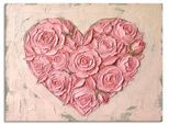 Wandbild OTTO HOME "Blumenherz in Struktur-Optik", rosa (farbe bild(er): naturfarben), B:120cm H:90cm T:2cm, Holz, Leinwand, Bilder, Wandbild, in verschiedenen Größen