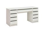 Mid.you Schreibtisch, Weiß, Holzwerkstoff, 9 Schublade(n) Schubladen, rechteckig, 153.5x76x55 cm, Arbeitszimmer, Schreibtische, Bürotische