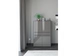 Highboard "Reno", grau (anthrazit matt lack, glas anthrazit glanz), B:92cm H:140cm T:42cm, Glas, Holzwerkstoff, SET ONE BY MUSTERRING, Sideboards, Highboard, Mit Gleitern und in verschiedenen Farben erhältlich