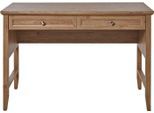 Schreibtisch JAHNKE "CLASSIC D 120", braun (montana eiche, montana eiche, montana eiche), B:120cm H:79cm T:50cm, Tische, Schreibtisch, Schreibtisch, Schminktisch, Konsole, 2 Schubladen, Breite: 120 cm