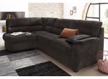 Ecksofa SIT & MORE "Pandora, L-Form, B: 251 cm, Bettfunktion & Bettkasten wählbar", schwarz, B:251cm H:91cm T:176cm, Luxus-Microfaser ALTARA NUBUCK (100% Polyester);Luxus-Microfaser ALTARA NUBUCK (100% Polyester);Luxus-Microfaser (100% Polyester), Sofas, Ecksofa, Frei im Raum stellbar, Federkernpolsterung, komfortable Sitzhöhe 45 cm