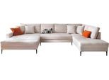 Wohnlandschaft OTTO HOME "Summer", beige (b800 zoom 1 cream), B:360cm H:86cm T:195,5cm, Sofas, Wohnlandschaft, U-Form, B: 360cm in Cord & Struktur