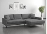 Ecksofa OTTO HOME "Summer L-Form, B: 280cm, in Cord & Struktur", grau (b880 memphis 18 ash), B:278cm H:86cm T:174cm, 90% Polyester;10% Nylon, Sofas, Ecksofa, wahlweise mit Kopfstützen, schwarze Metallfüße