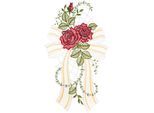 Fensterbild "Fensterbild "Rose" farbig", bunt, B:21cm H:36cm, Polyester, W. REUTER & SOHN - PLAUENER SPITZE, Fensterbilder, Fensterbild