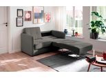 Schlafsofa HOME AFFAIRE "Milano Einzelauszug, Schlaffunktion, schmale Armlehnen, Breite 147cm", grau (anthrazit), B:147cm H:89cm T:87cm, 100% Polyester, Sofas, Schlafsofa, zwei einzeln ausziehbare Liegefunktionen