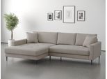 Ecksofa OTTO HOME "Summer L-Form, B: 280cm, in Cord & Struktur", beige (b884 memphis 5 truffle), B:278cm H:86cm T:174cm, 90% Polyester;10% Nylon, Sofas, Ecksofa, wahlweise mit Kopfstützen, schwarze Metallfüße