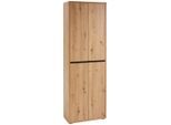 Xora Schuhschrank, Eiche, Holzwerkstoff, 10 Fächer, 70x210x34 cm, Garderobe, Schuhaufbewahrung, Schuhschränke
