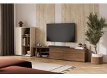 Wohnwand HOME AFFAIRE "Ontario", kaschmir, nussbaum, B:300cm H:122cm T:36,5cm, Holzwerkstoff, Melamin, Metall, Kastenmöbel-Sets, Wohnwand, Mediawand mit viel Stauraum, hängend und stehend montierbar