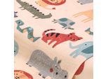 Musselin/Doppel-Gaze "Zootiere", creme-color