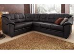 Ecksofa SIT & MORE "Savona L-Form, B. 262 cm, Komfortsitz, Eckcouch mit Stoff- & Lederwahl", schwarz, B:262cm H:90cm T:212cm, PRIMABELLE-Microfaser (100% Polyester);SOFTLUX/Struktur (Korpus in Kunstleder, Sitz und Rücken in Strukturstoff aus 75% Polyester und 25% Viskose);Kunstleder SOFTLUX;NaturLEDER (echtes Rindsleder), Korpus in Kunstleder SOFTLUX, Sofas, Ecksofa, mit Schlaffunktion, Liegefl. 1