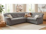 Ecksofa OTTO HOME "Langelland 232 x 146 cm, auch mit Schlaffunktion, mittelfester Sitz", grau, B:240cm H:83cm T:190cm, 100% Polyester, Sofas, Ecksofa, L-Form, mit Federkern, pflegeleichter Pet Friendly Bezugsstoff