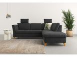 Ecksofa HOME AFFAIRE "Trelleborg L-Form", grau (anthrazit), B:252cm H:86cm T:213cm, 100% Polyester, Sofas, Ecksofa, Federkern-Polsterung, wahlweise mit Schlaffunktion und Stauraum