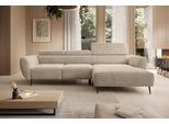 Ecksofa WERK2 "Alisson 277 x 174 cm modern & bequem, bodenfrei, Multifunktionen", beige, B:277cm H:76cm T:174cm, 90% Polyester, 10% Nylon, Sofas, Ecksofa, Cord, L-Form, XXL, elektrische Sitztiefenverstellung, Schlaffunktion