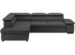 Ecksofa SIT & MORE "Alcudia L-Form, B: 272 cm, Arm- und Kopfteilverstellung, Eckcouch", schwarz, Sofas, B/H/T: 272cm x 73cm x 226cm, NaturLEDER Stoff, Ottomane links, Armteilverstellung,Kopfteilverstellung,Bettfunktion, NaturLEDER;Spannstoff, Ecksofa, mit Schlaffunktion, Komfortsitz, B:272cm H:73cm T:226cm