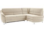 Ecksofa SIT & MORE "Cardoso L-Form", beige (creme), B:250cm H:90cm T:175cm, Luxus-Microfaser (90% Polyester, 10% Polyamid);Flachgewebe (100% Polyester);Struktur (100% Polyester), Sofas, Ecksofa, mit Federkern, wahlweise mit Schlaffunktion und Schubkasten