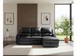 Ecksofa OTTO HOME "NAPORI Kunstleder, L-Form, 210cm, man./elektr. Relaxfunktion", schwarz, B:210cm H:102cm T:155cm, Polyester 40% / Polyurethane 60%, Sofas, Ecksofa, USB-A bei elektr. Variante, Staukasten, Seitentaschen u. Federkern