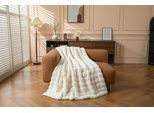 Wohndecke OTTO HOME "Briee Premium", beige (creme), B:130cm L:180cm, Polyester, Wohndecken, Wohndecke, Decke mit Fell-Optik, bubble, unifarben, hochwertige Qualität 550g/m²