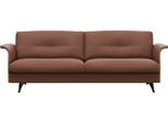 3-Sitzer FLEXLUX "Glow Designsofa, bequem und komfortabel durch hochwertigen Sitzaufbau", braun (old chesnut), B:224cm H:81cm T:91cm, 100% Echteder, Sofas, 3-Sitzer, Skandinavisches Design, In hochwertiger Verarbeitung