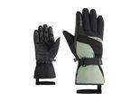 Skihandschuhe ZIENER "GALERIUS-Z GORE-TEX", Herren, Gr. 7.5, schwarz (grün mud), Materialmix, Handschuhe Skihandschuhe, wasserdicht, winddicht, atmungsaktiv, warm, lange Stulpe