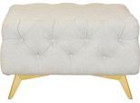 Polsterhocker HOME AFFAIRE "Amaury", beige, B:80cm H:45cm T:80cm, Struktur (100% Polyester);Samtoptik (100% Polyester), Hocker, Polsterhocker, Chesterfield-Optik, Breite 80cm, Fußfarbe wählbar