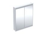 Geberit One Spiegelschrank 505802002 75 x 90 x 15 cm, weiß/Aluminium pulverbeschichtet, mit ComfortLight, 2 Türen