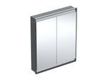 Geberit One Unterputz Spiegelschränk 505802007 75 x 90 x 15 cm, schwarz matt/Aluminium pulverbeschichtet, mit ComfortLight, 2 Türen